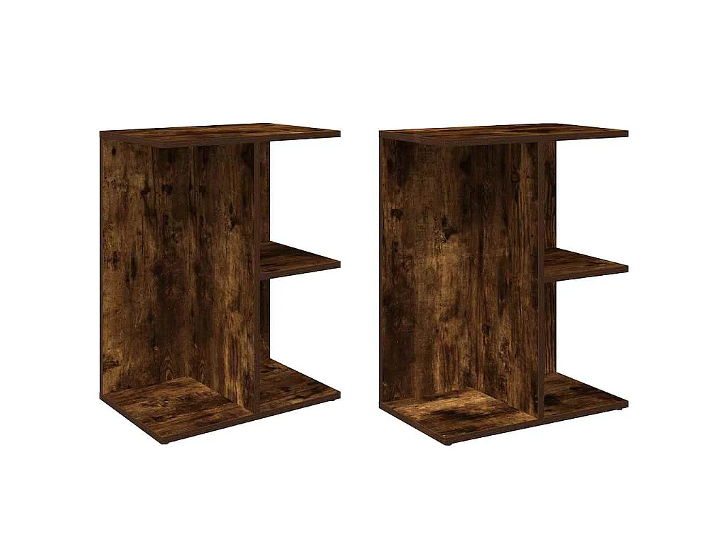 Tables de chevet 2pcs chêne fumé 46,5x29x61cm bois d’ingénierie