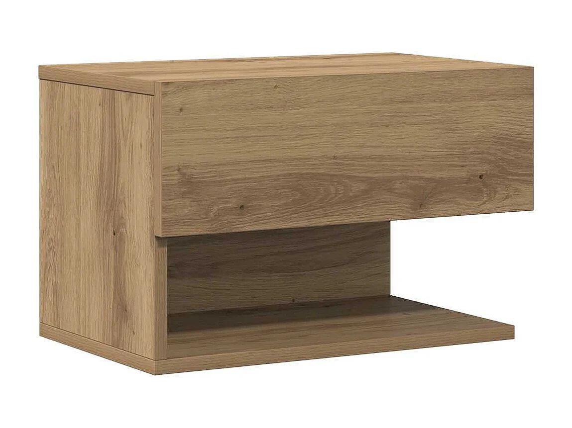 Table de chevet murale chêne artisanal