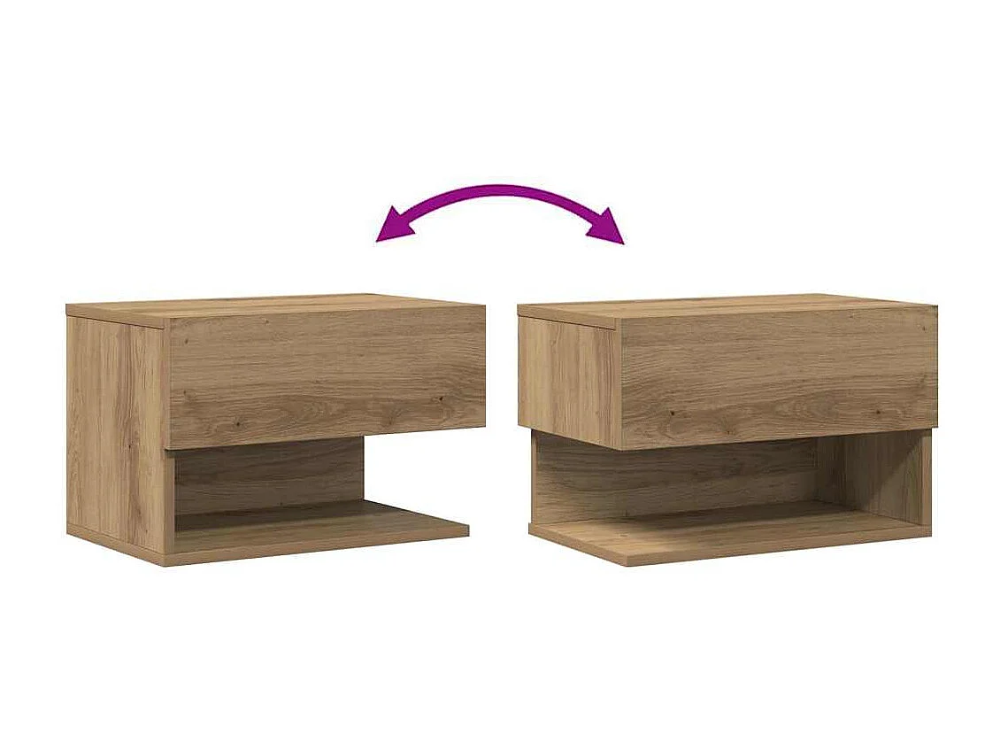 Table de chevet murale chêne artisanal