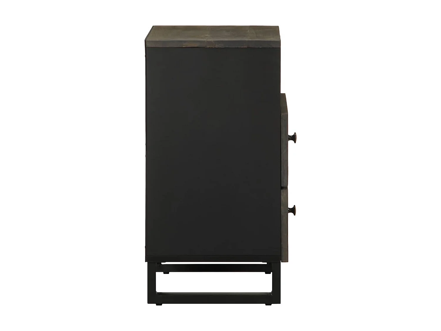 Table de chevet noir 50x33x62 cm bois de manguier solide