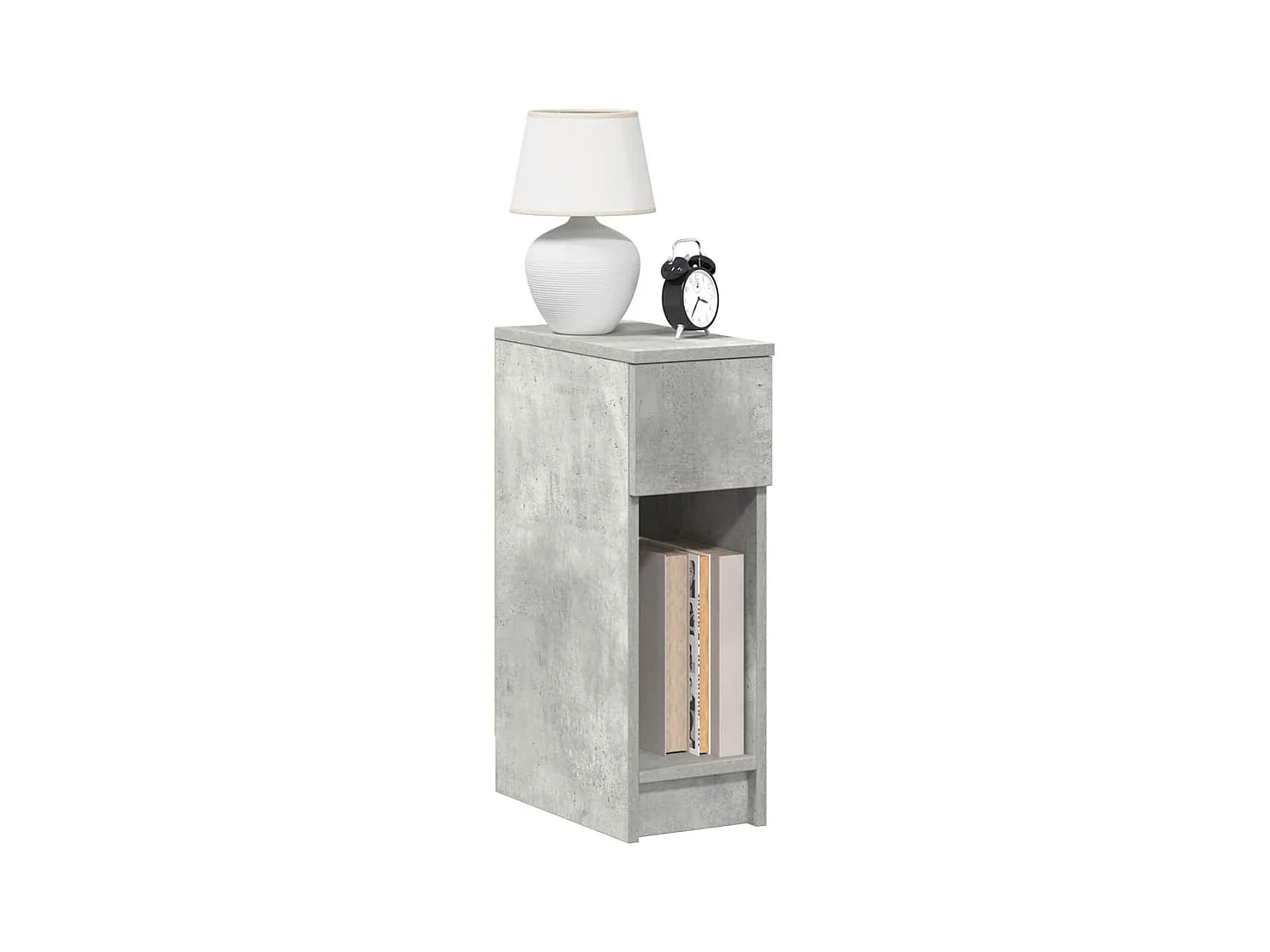 Comodini con Cassetto 2 pz Grigio Cemento 20x36x60 cm