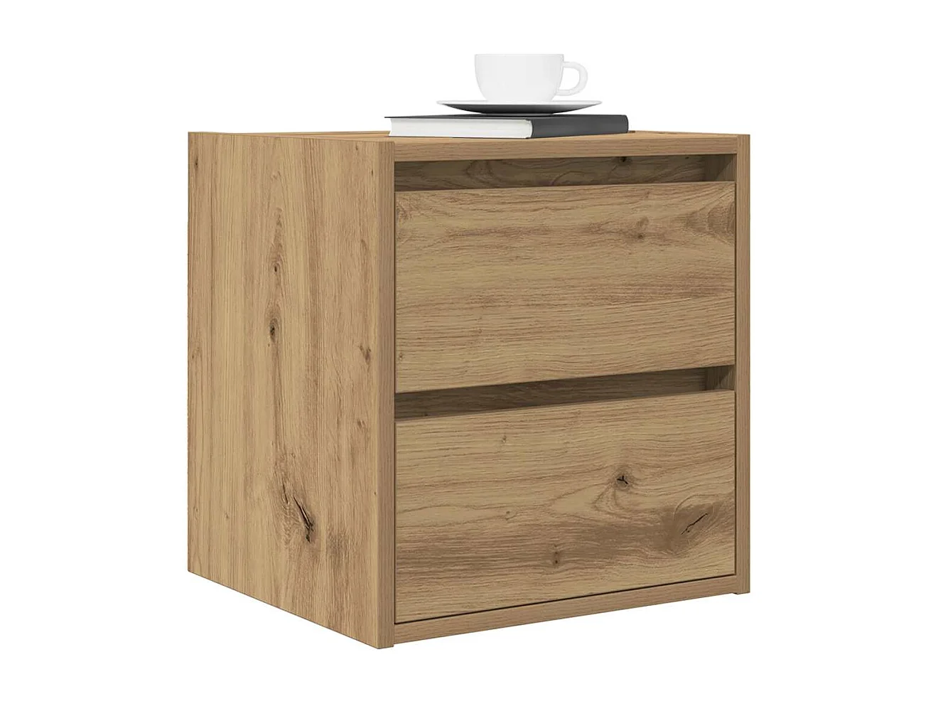 Table de chevet murale chêne artisanal 38x34x40 cm