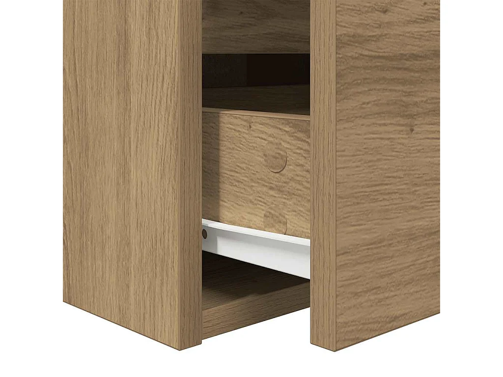 Table de chevet murale chêne artisanal 38x34x40 cm