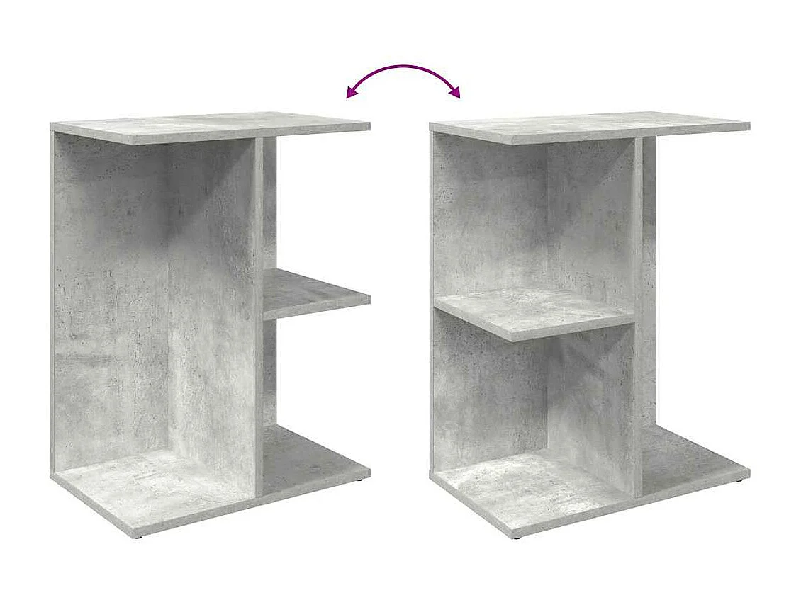 Tables de chevet 2 pcs gris béton 46,5x29x61 cm bois ingénierie