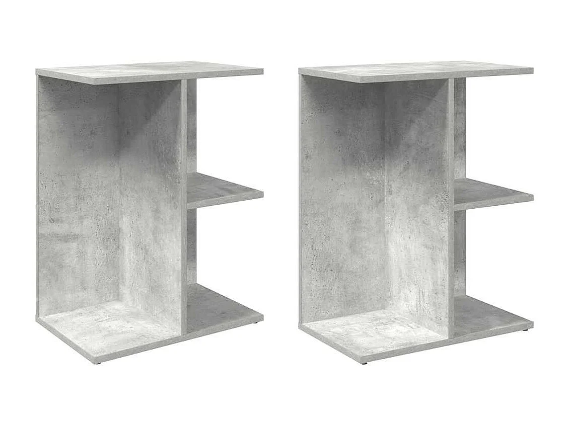 Nachtkastjes 2 st 46,5x29x61 cm bewerkt hout betongrijs