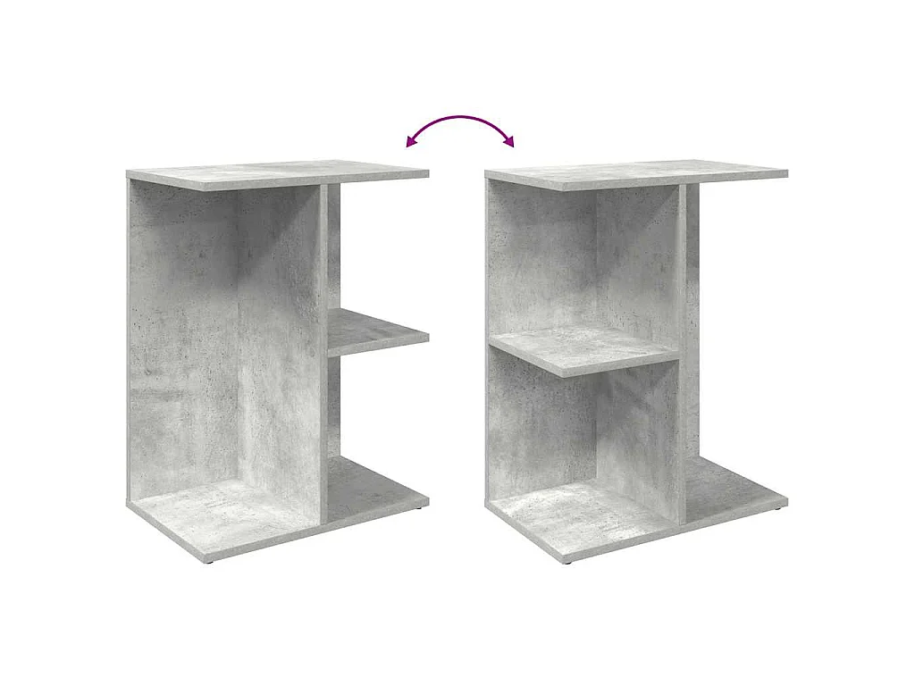 Tables de chevet 2 pcs gris béton 46,5x29x61 cm bois ingénierie