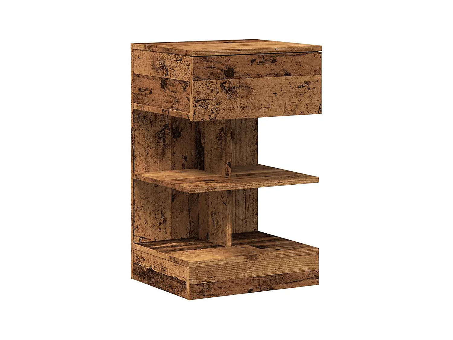 Table de chevet vieux bois 40x35x65 cm bois d'ingénierie