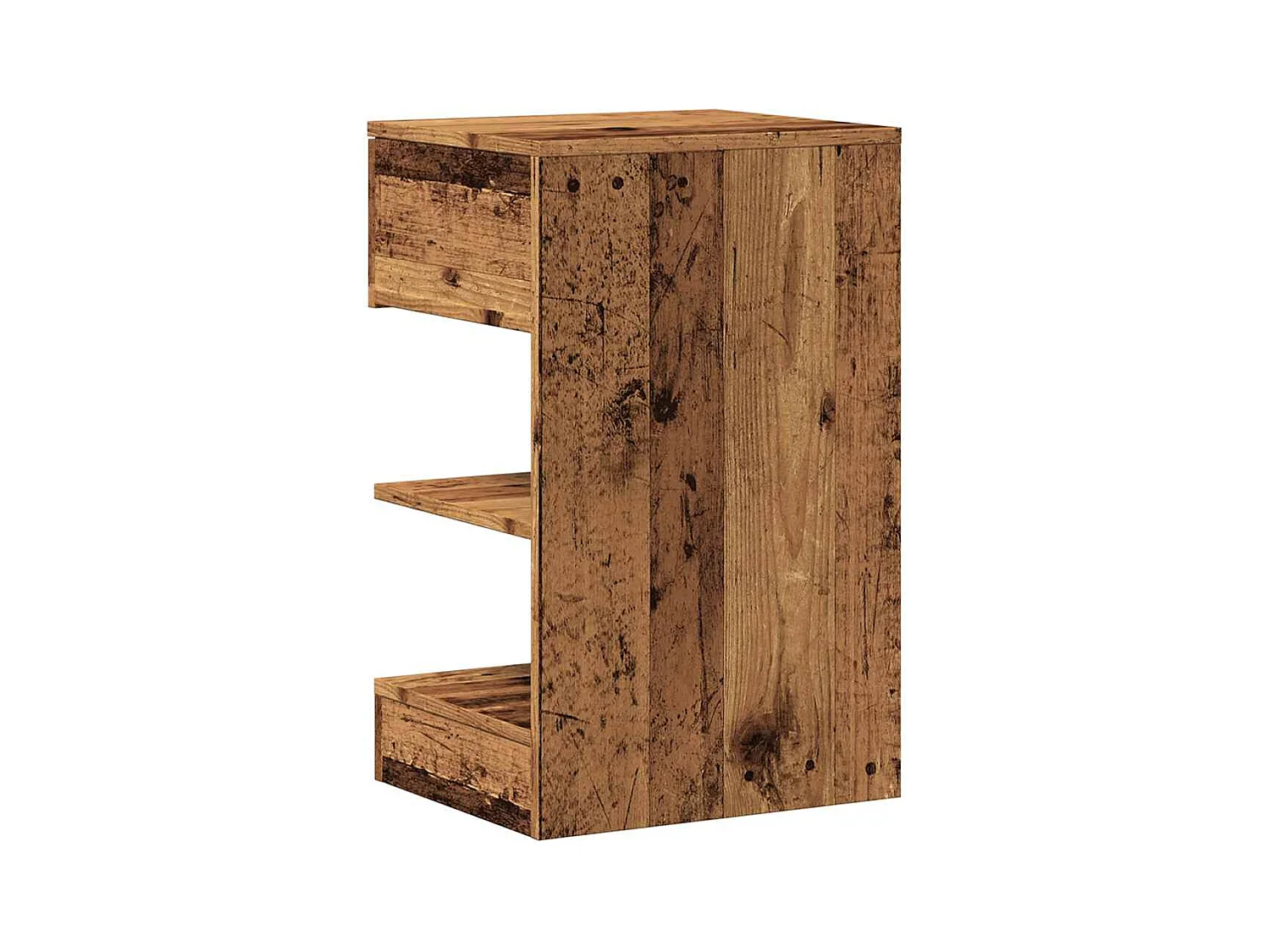 Table de chevet vieux bois 40x35x65 cm bois d'ingénierie