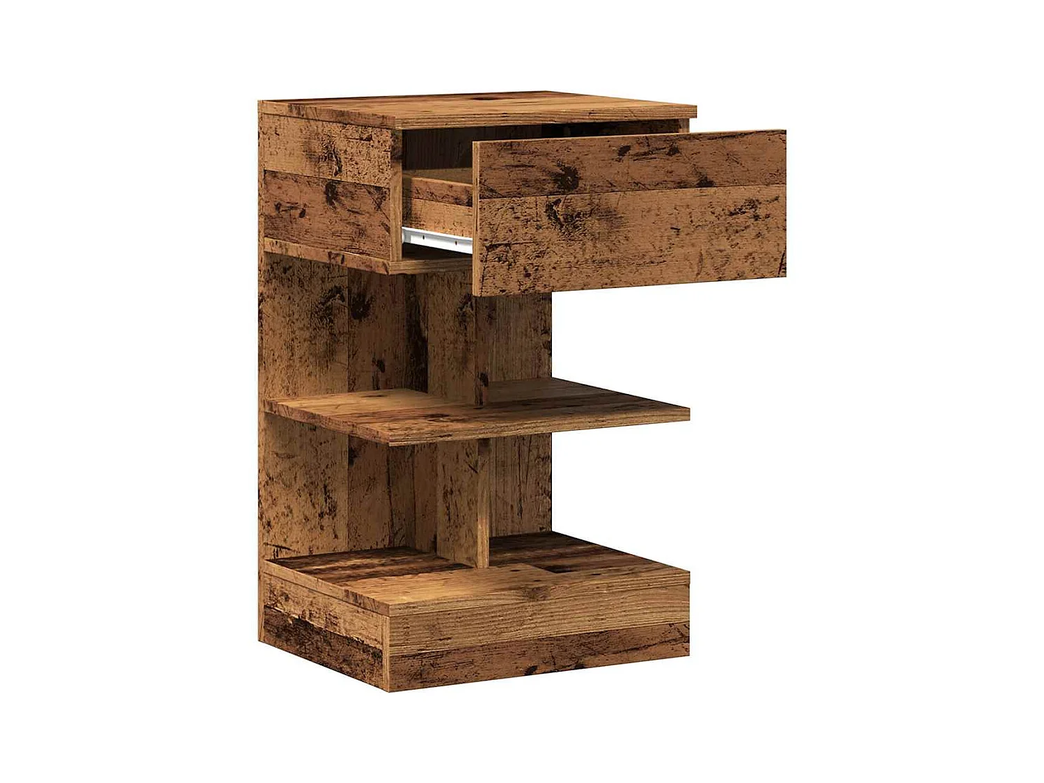 Table de chevet vieux bois 40x35x65 cm bois d'ingénierie