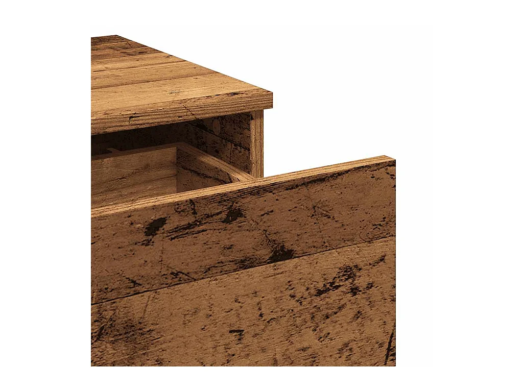 Table de chevet vieux bois 40x35x65 cm bois d'ingénierie