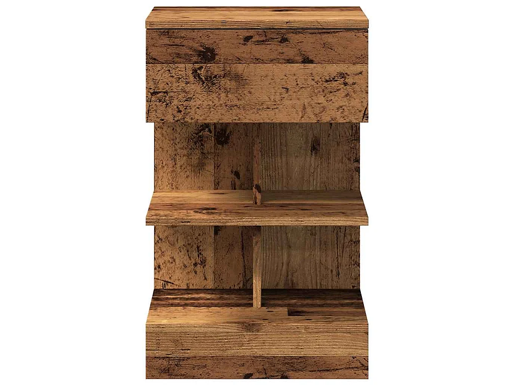 Mesita de noche madera contrachapada madera antigua 40x35x65 cm