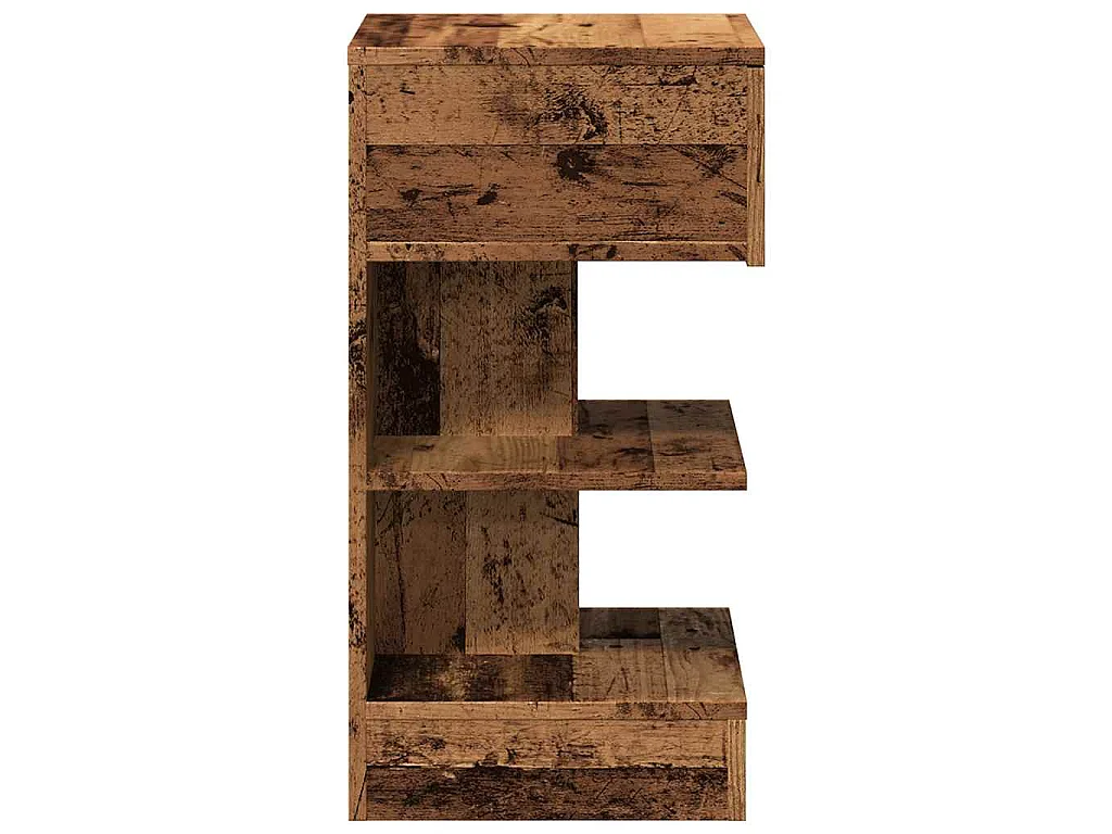 Mesita de noche madera contrachapada madera antigua 40x35x65 cm