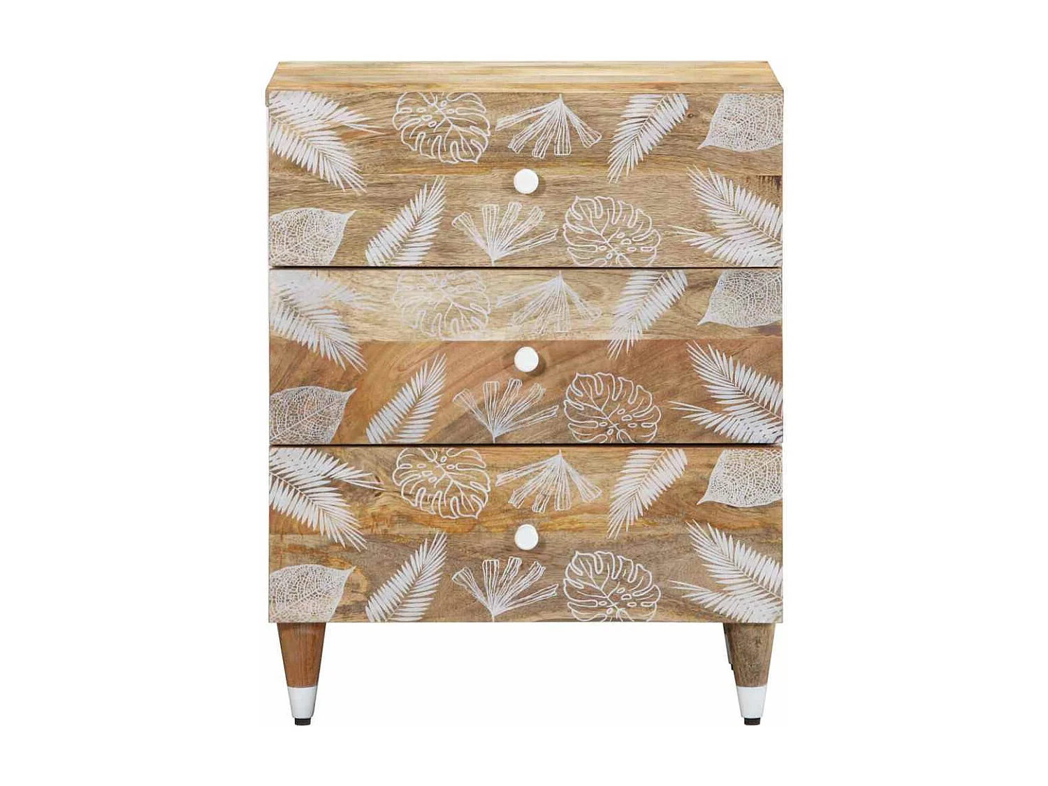 Table de chevet 50x33x60 cm bois de manguier massif