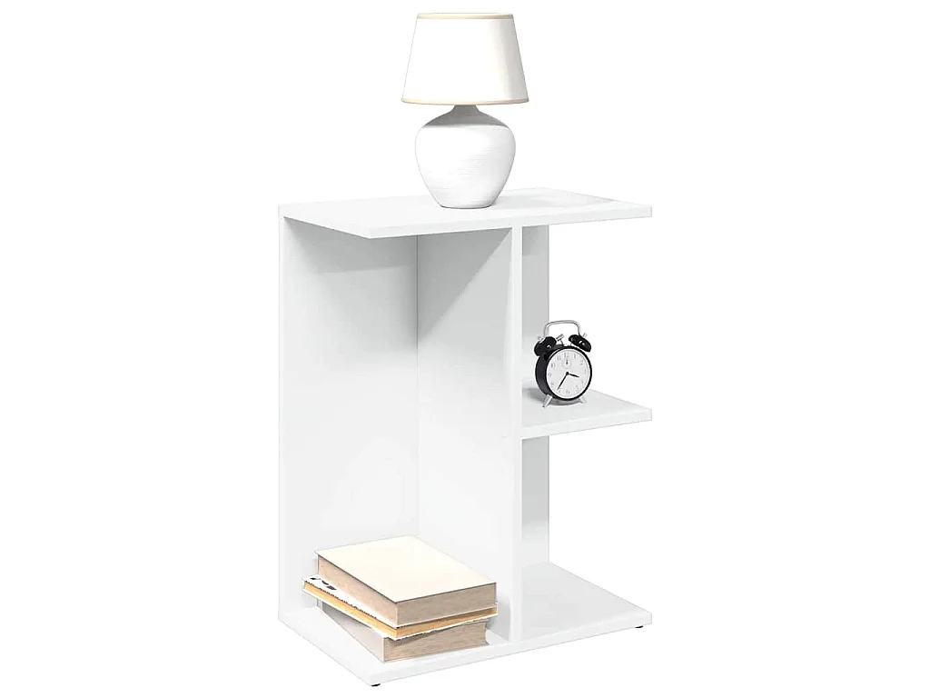 Biała szafka nocna z drewna inżynieryjnego z dużą przestrzenią przechowywania 46,5x29x61 cm