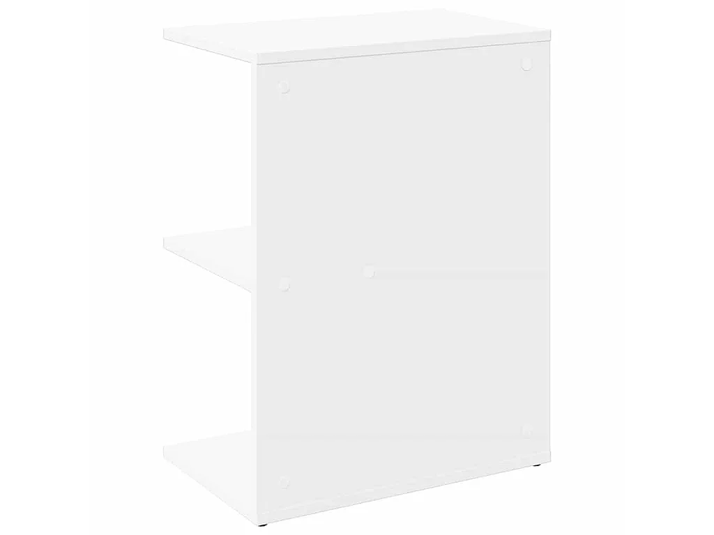 Biała szafka nocna z drewna inżynieryjnego z dużą przestrzenią przechowywania 46,5x29x61 cm