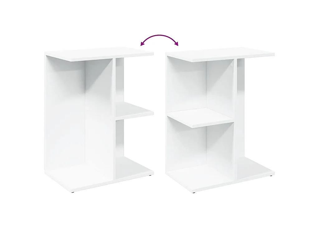 Table de chevet blanc 46,5x29x61 cm bois d’ingénierie