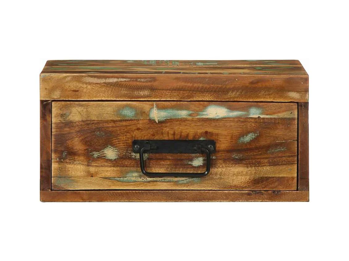 Table de chevet murale bois massif de récupération