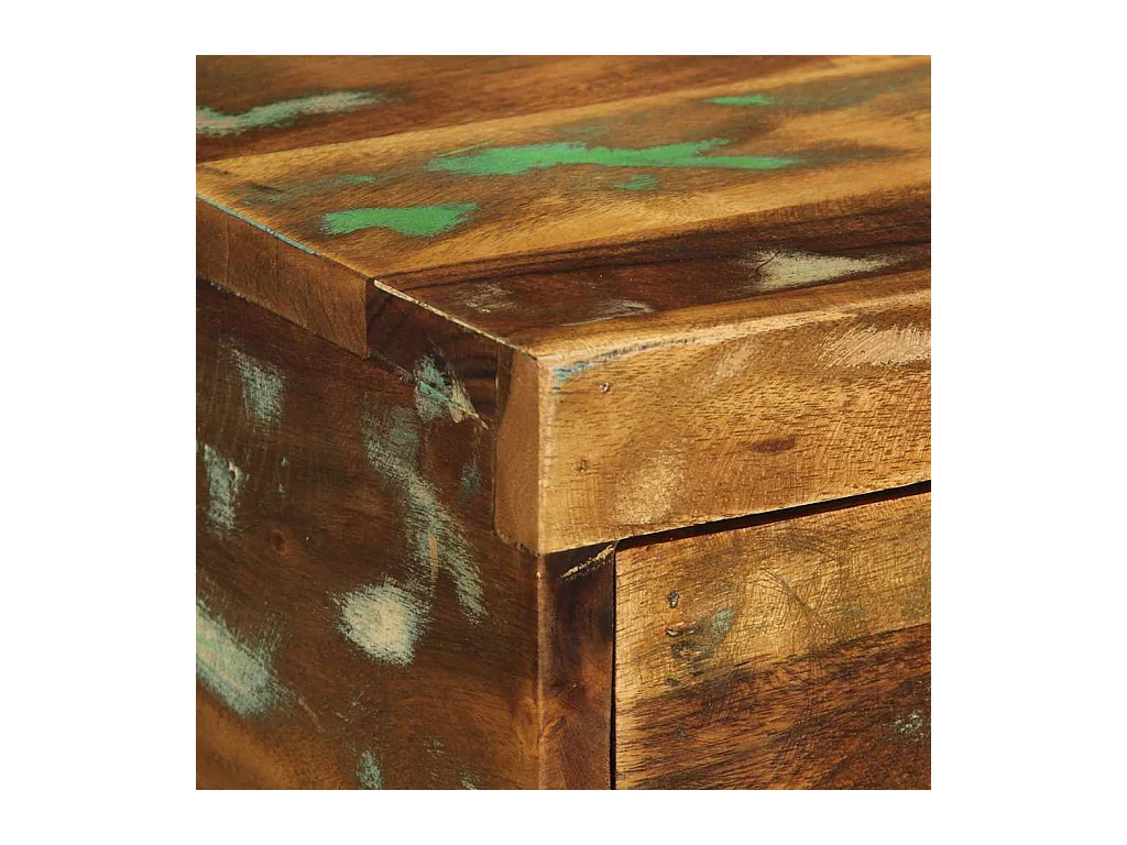 Table de chevet murale bois massif de récupération