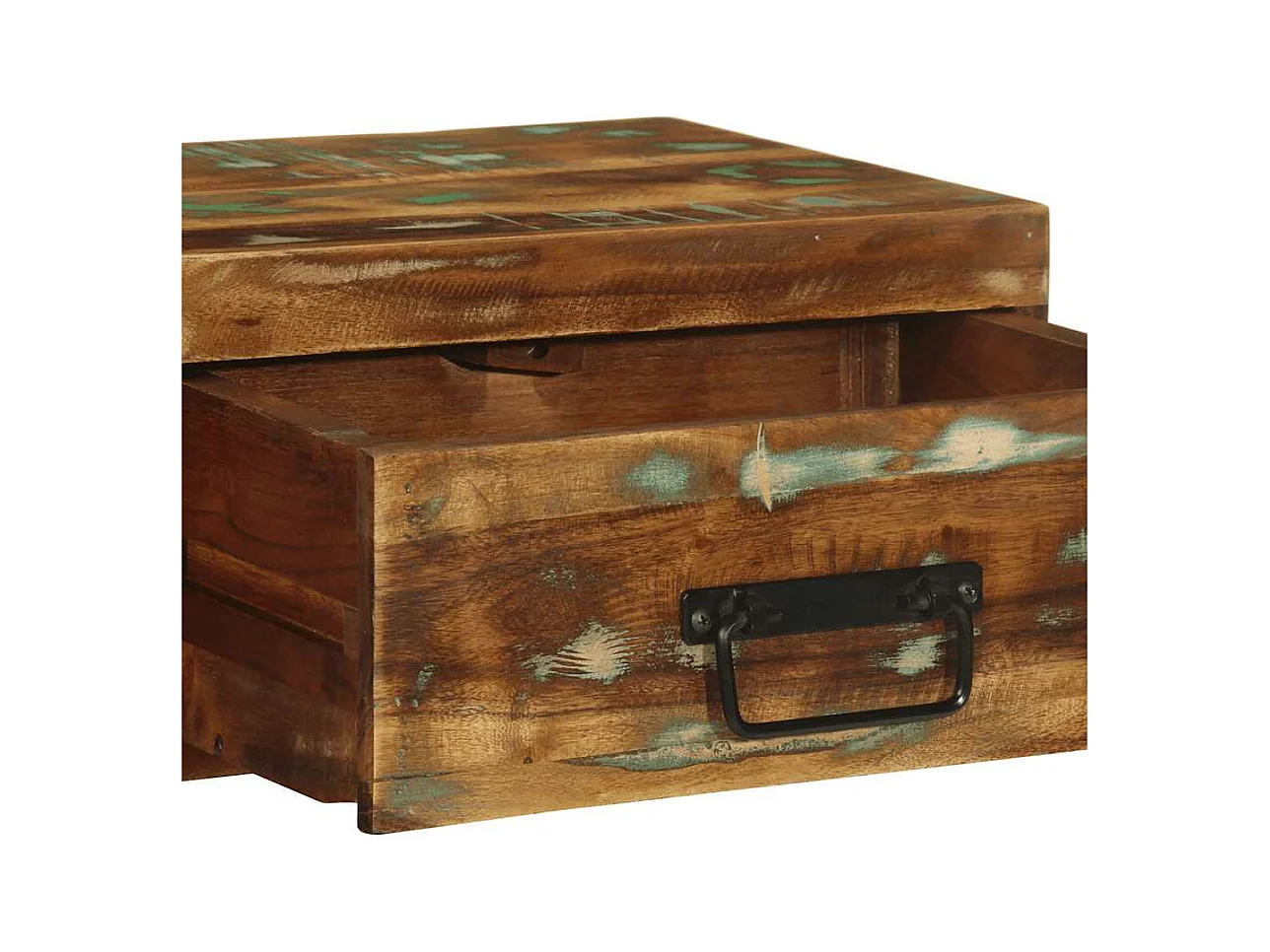 Table de chevet murale bois massif de récupération