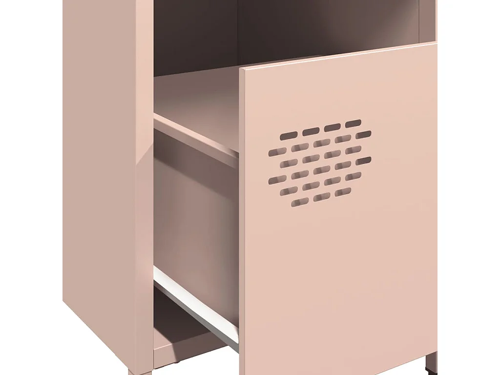 Table de chevet rose 35x39x43,5 cm acier