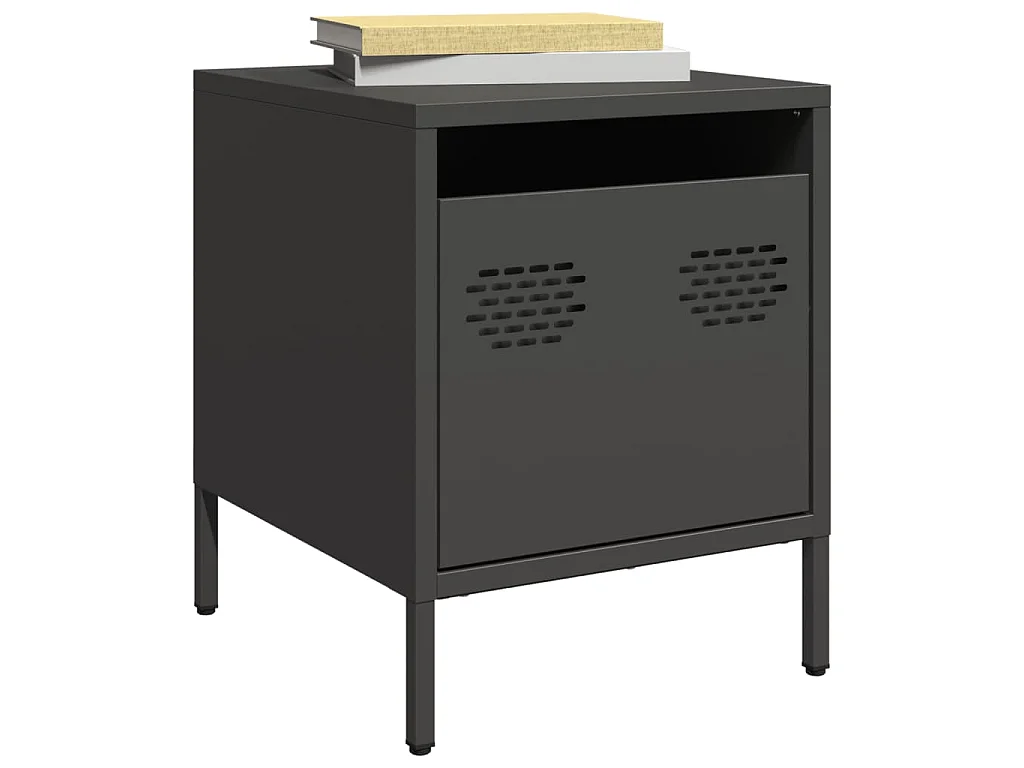 Tables de chevet 2 pcs noir 35x39x43,5 cm acier