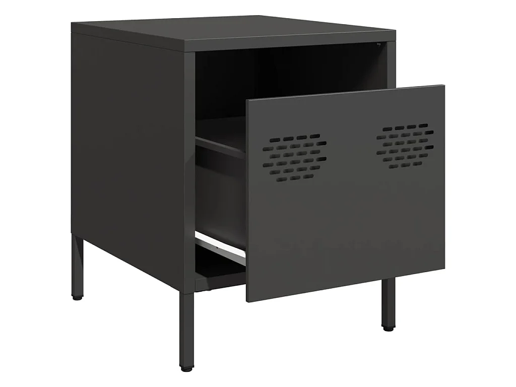 Tables de chevet 2 pcs noir 35x39x43,5 cm acier