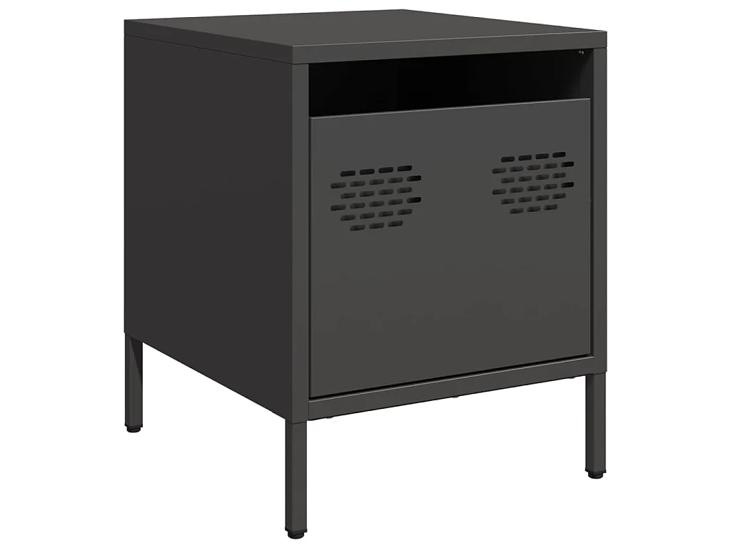 Tables de chevet 2 pcs noir 35x39x43,5 cm acier