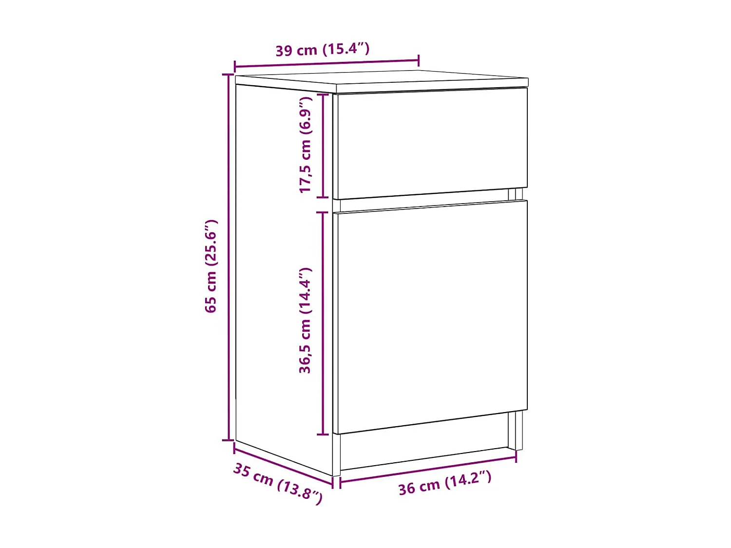 Tables de chevet 2 pcs blanc 39x35x65 cm bois d’ingénierie
