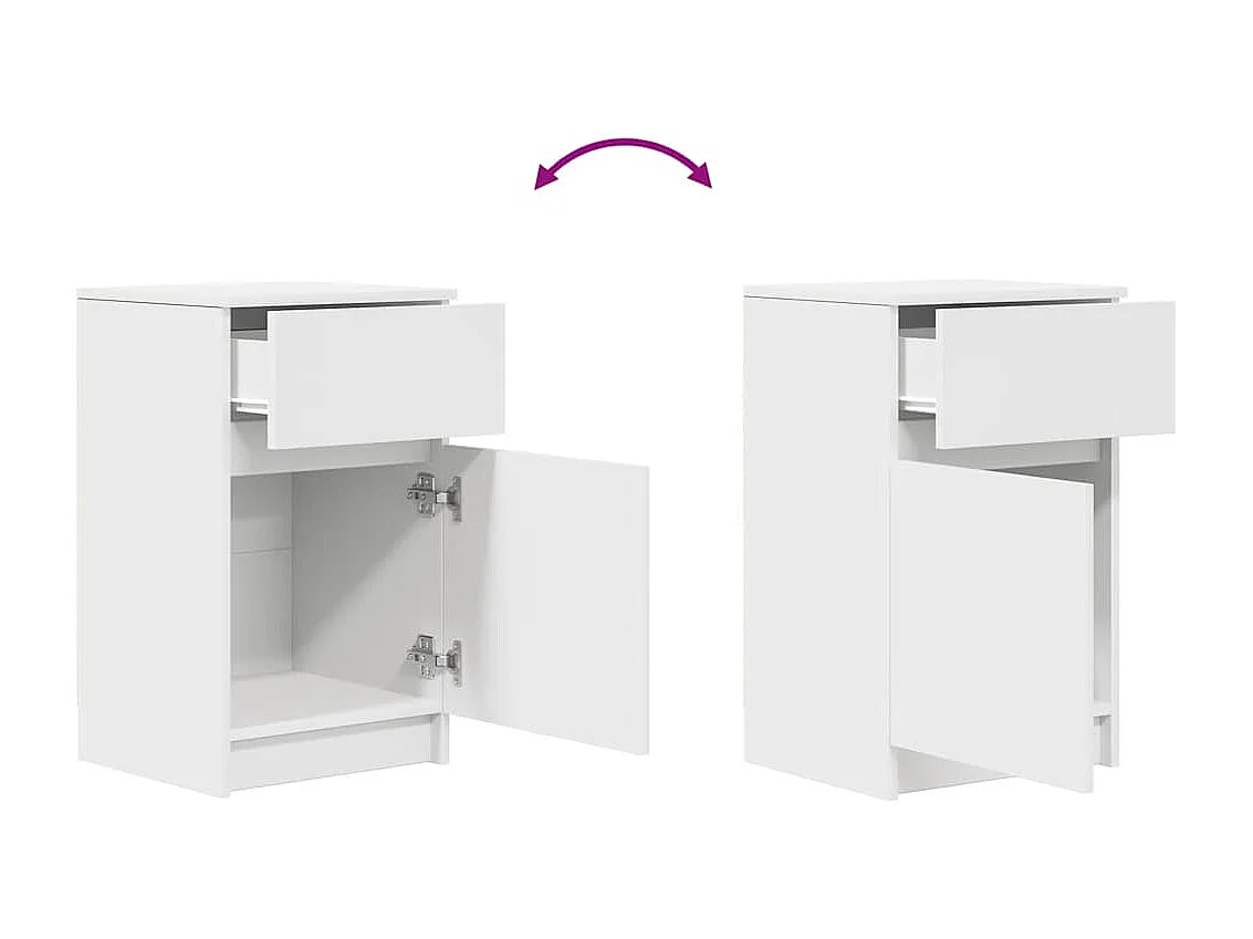 Tables de chevet 2 pcs blanc 39x35x65 cm bois d’ingénierie