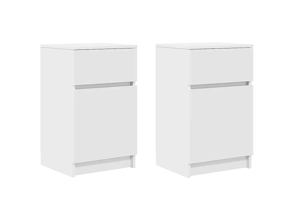 Tables de chevet 2 pcs blanc 39x35x65 cm bois d’ingénierie