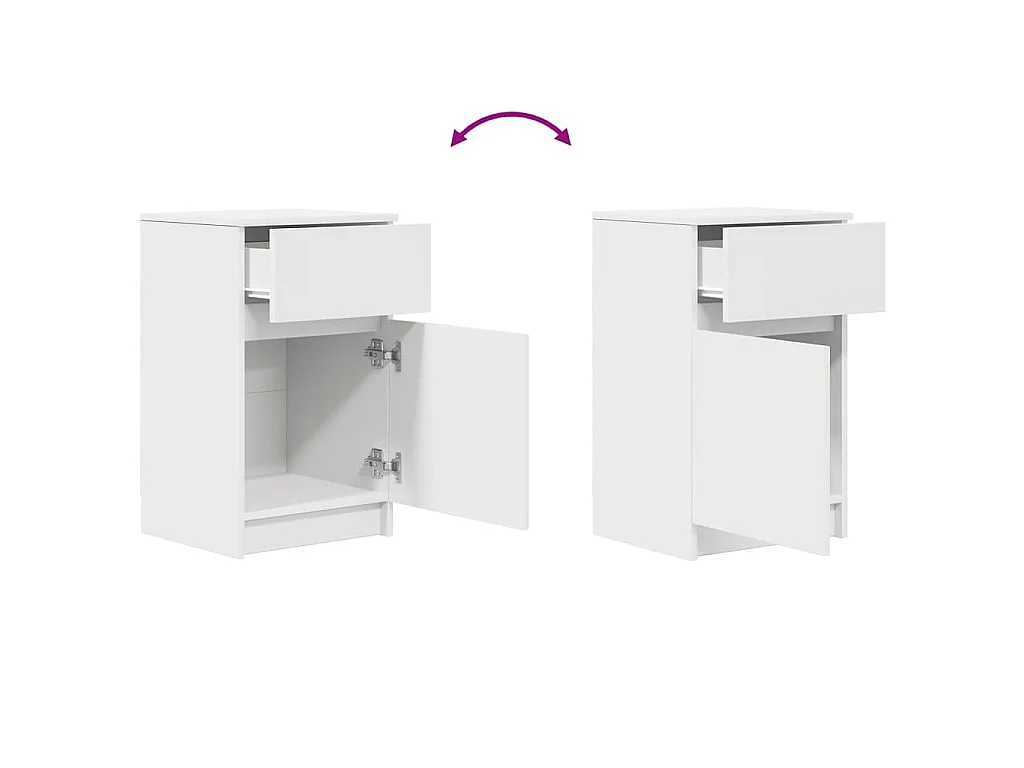 Tables de chevet 2 pcs blanc 39x35x65 cm bois d’ingénierie