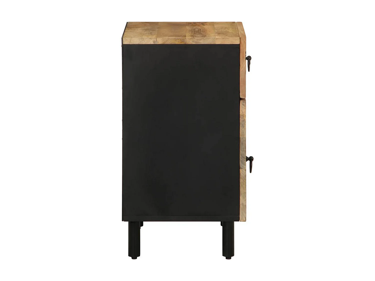 Mesa cabeceira 50x33x60cm madeira mangueira áspera maciça preto