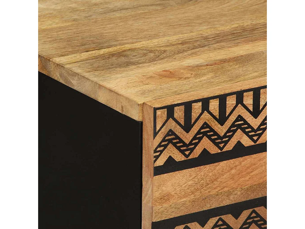 Mesa cabeceira 50x33x60cm madeira mangueira áspera maciça preto