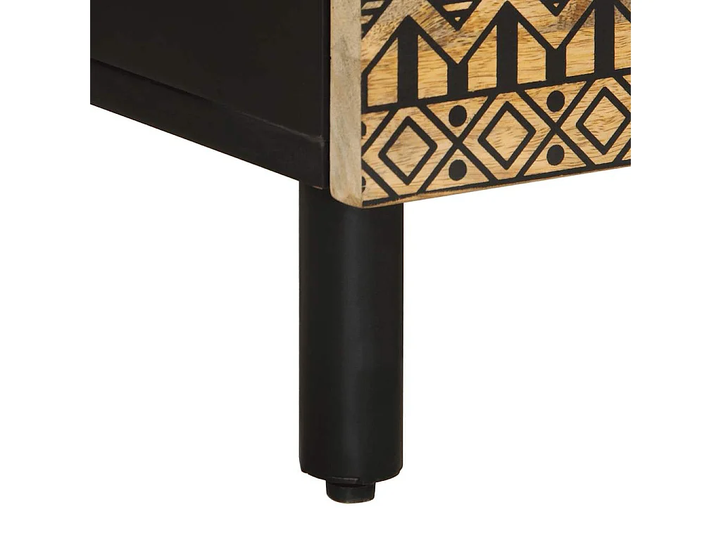 Mesa cabeceira 50x33x60cm madeira mangueira áspera maciça preto