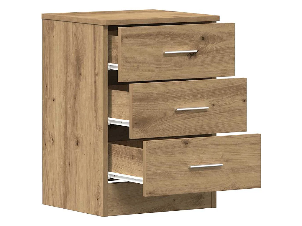 Comodini 2 pz Rovere Artigianale 38x35x55 cm Legno Multistrato