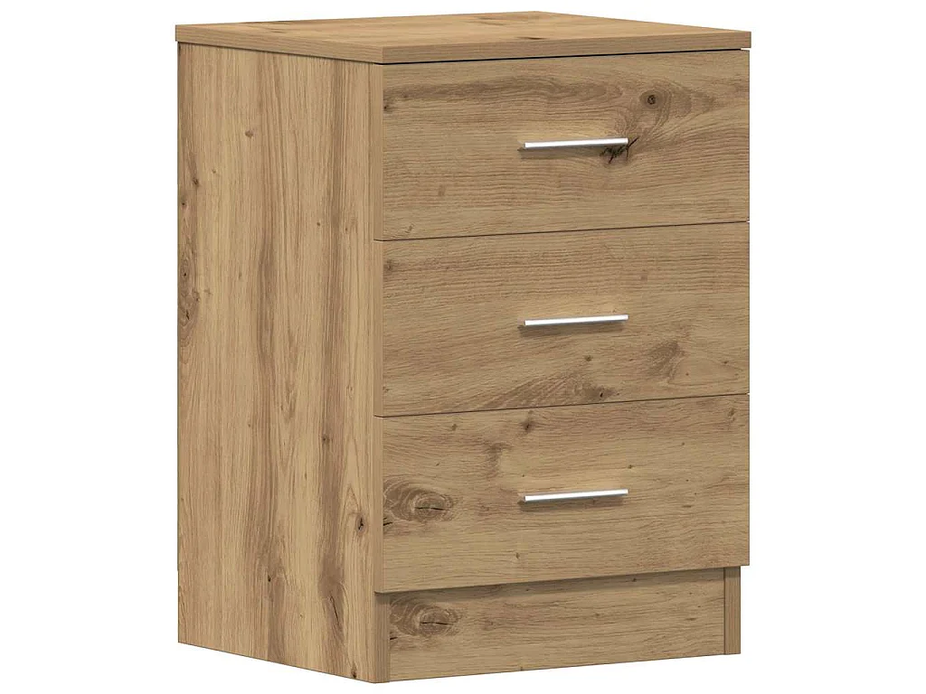 Comodini 2 pz Rovere Artigianale 38x35x55 cm Legno Multistrato