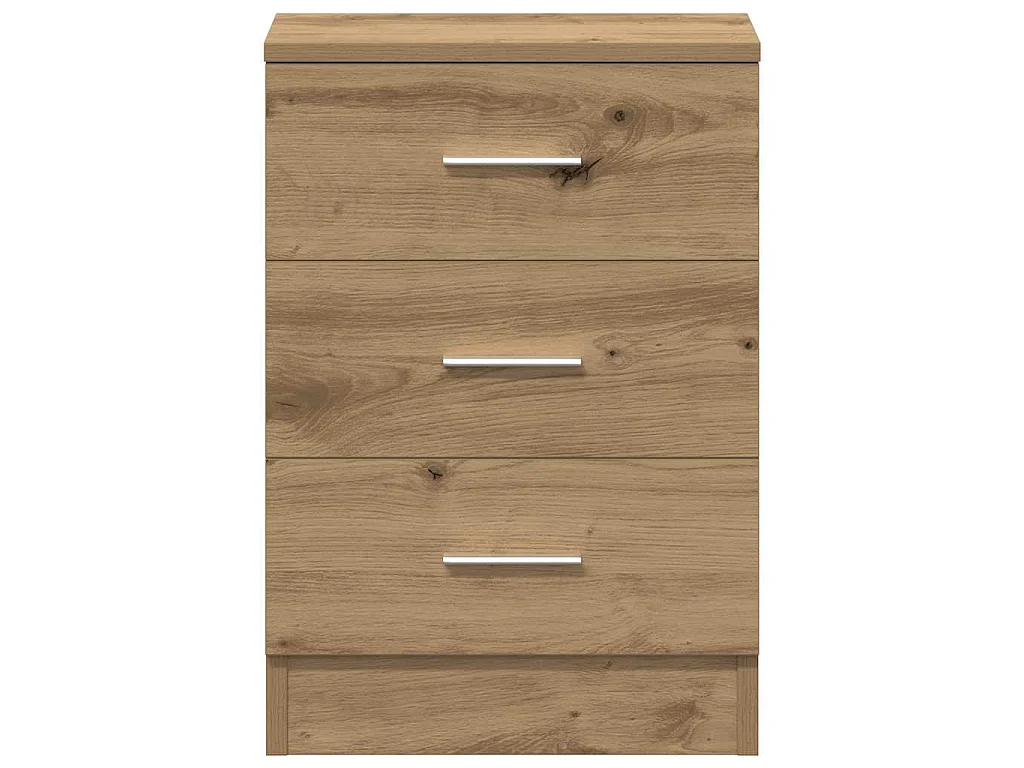 Comodini 2 pz Rovere Artigianale 38x35x55 cm Legno Multistrato