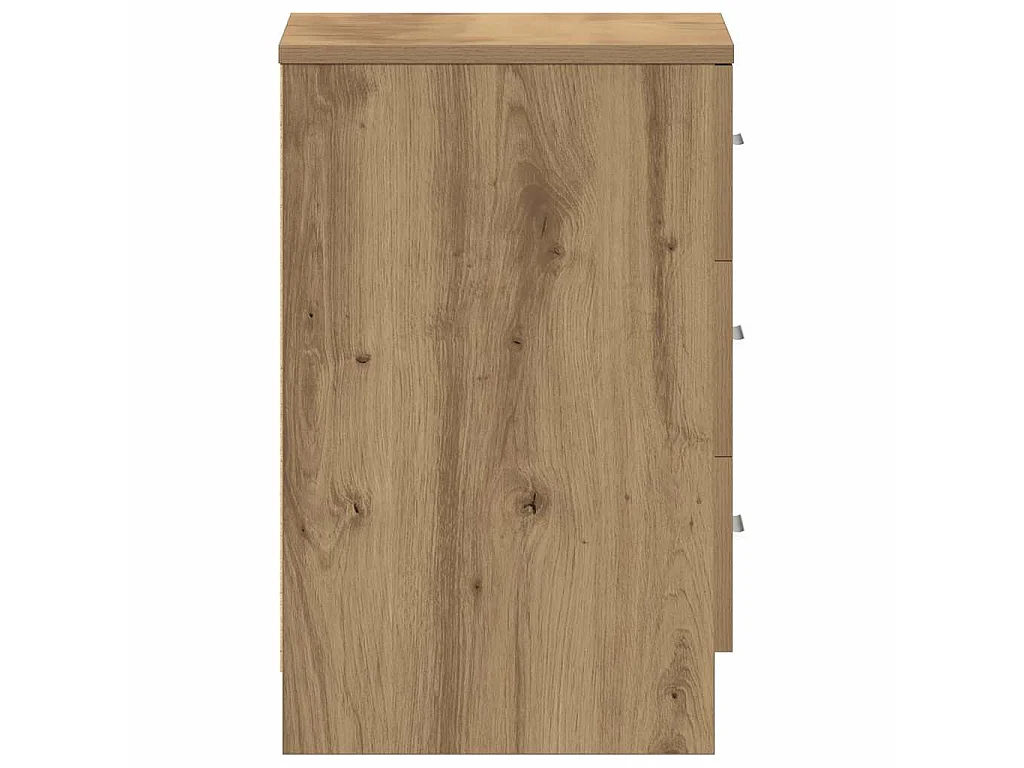 Comodini 2 pz Rovere Artigianale 38x35x55 cm Legno Multistrato
