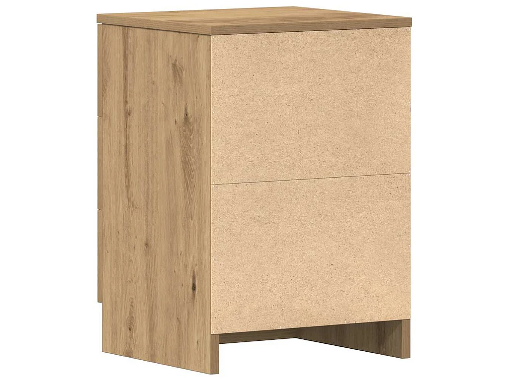 Comodini 2 pz Rovere Artigianale 38x35x55 cm Legno Multistrato