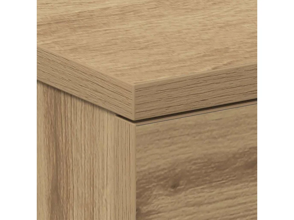 Comodini 2 pz Rovere Artigianale 38x35x55 cm Legno Multistrato