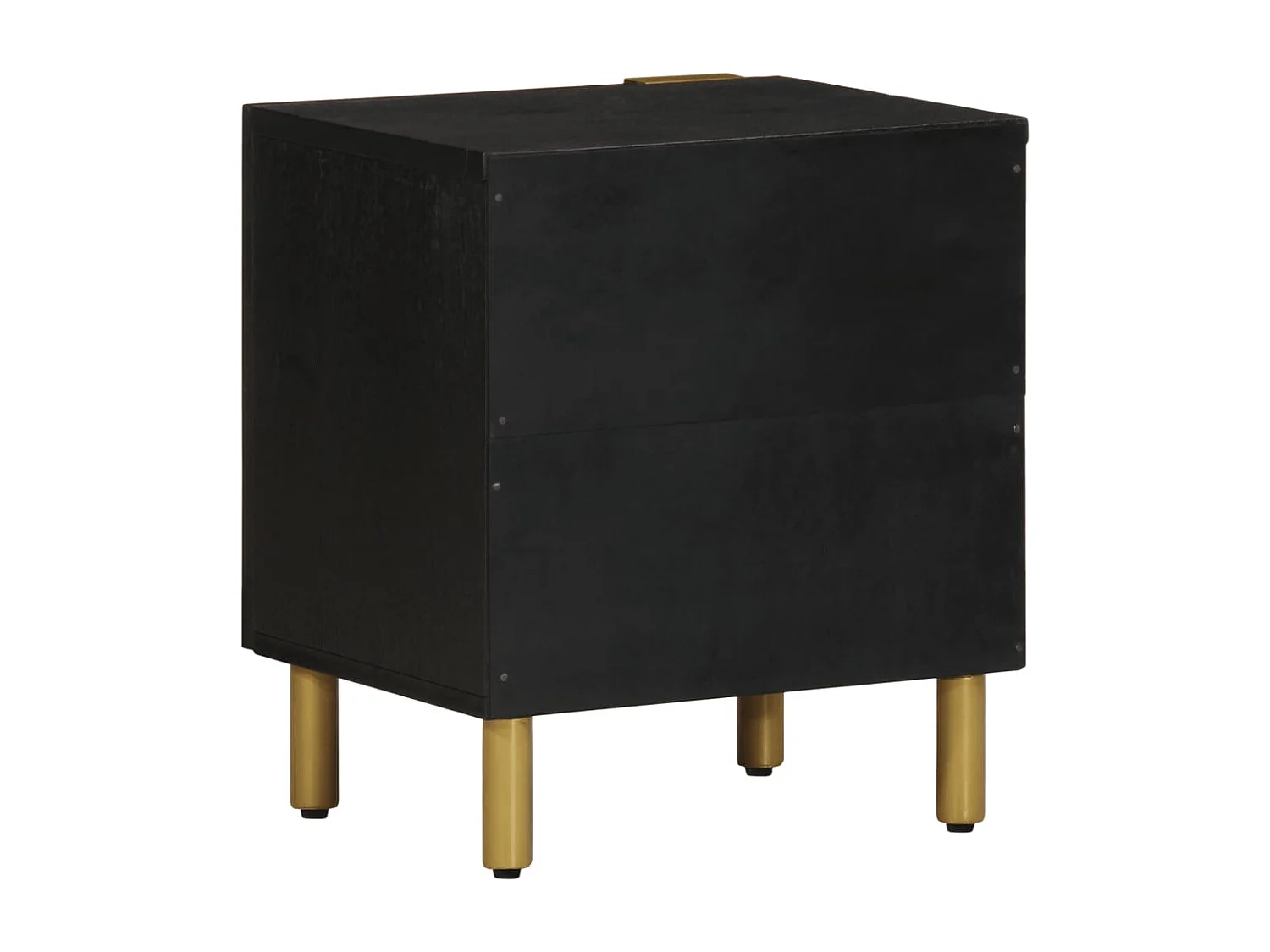 Nachttisch Schwarz 40x33x46 cm Massivholz Mango