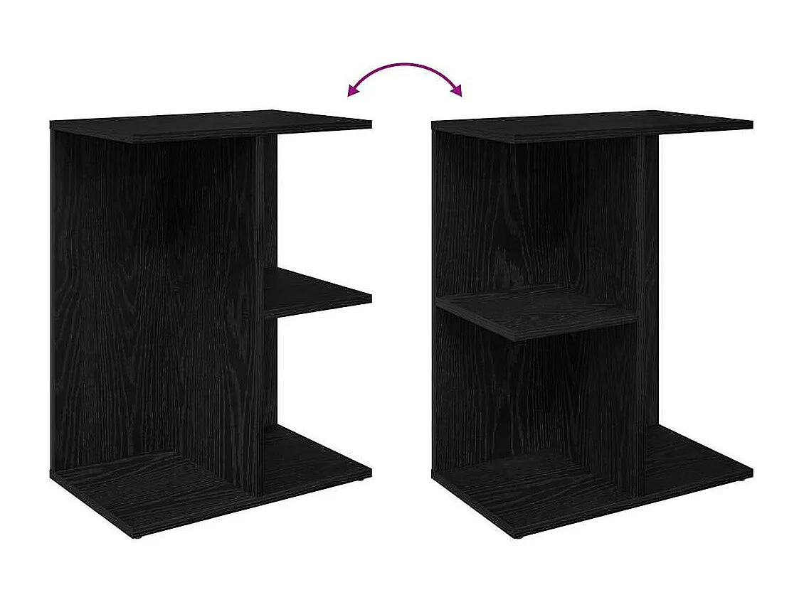 Table de chevet chêne noir 46,5x29x61 cm bois d’ingénierie