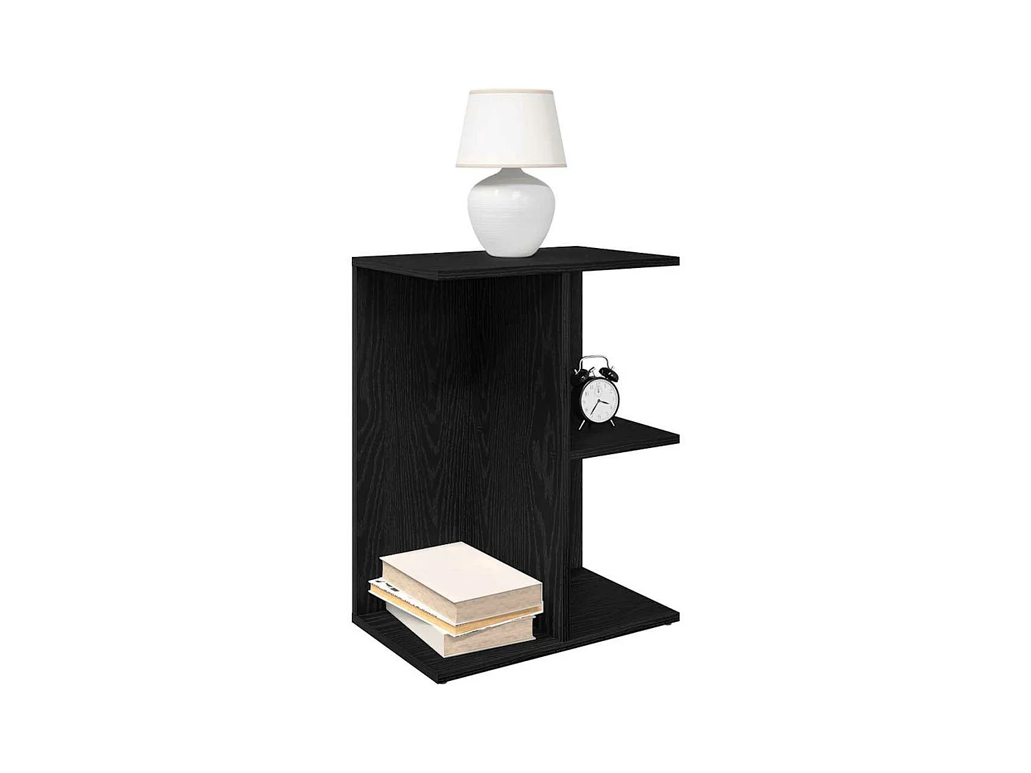 Table de chevet chêne noir 46,5x29x61 cm bois d’ingénierie