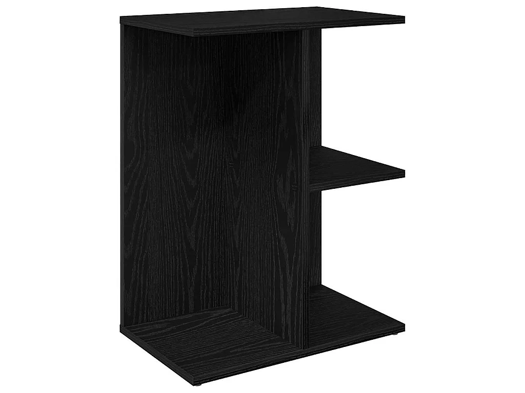 Comodino Rovere Nero 40,5x31x60 cm in Legno Multistrato