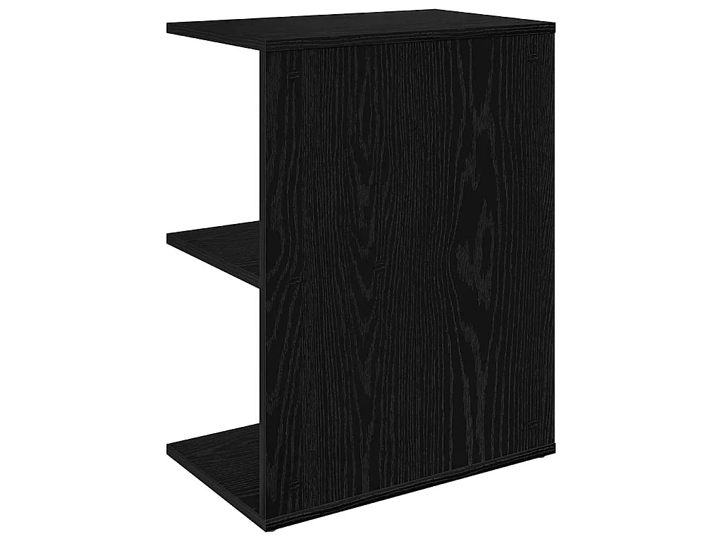 Comodino Rovere Nero 40,5x31x60 cm in Legno Multistrato