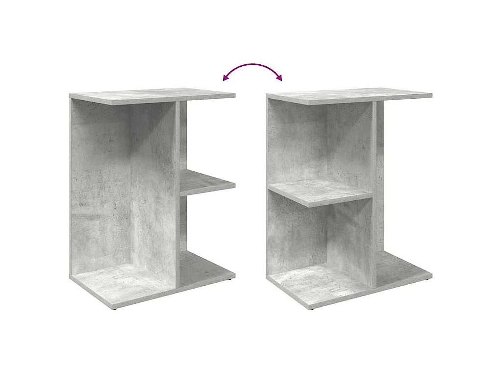 Comodino Grigio Cemento 46,5x29x61 cm in Legno Multistrato