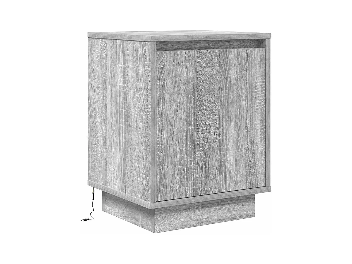 Tables de chevet avec lumières LED 2 pcs sonoma gris 38x34x50cm