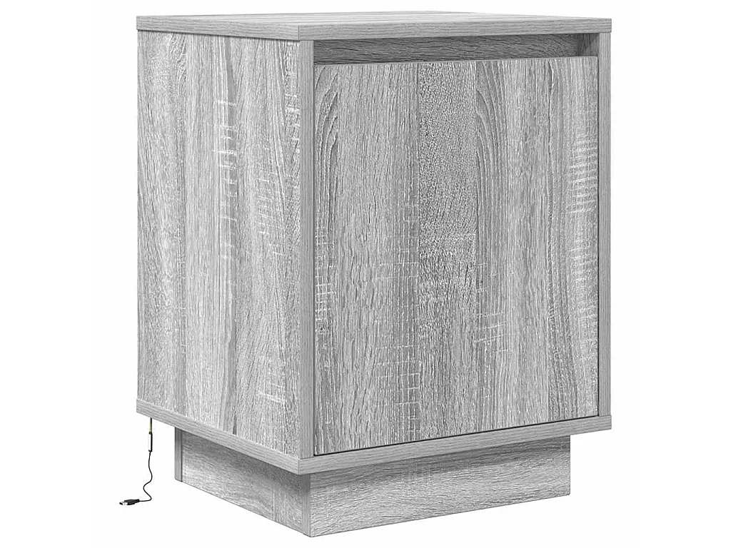Nachtkastjes met led-verlichting 2 st 38x34x50 cm grijs sonoma