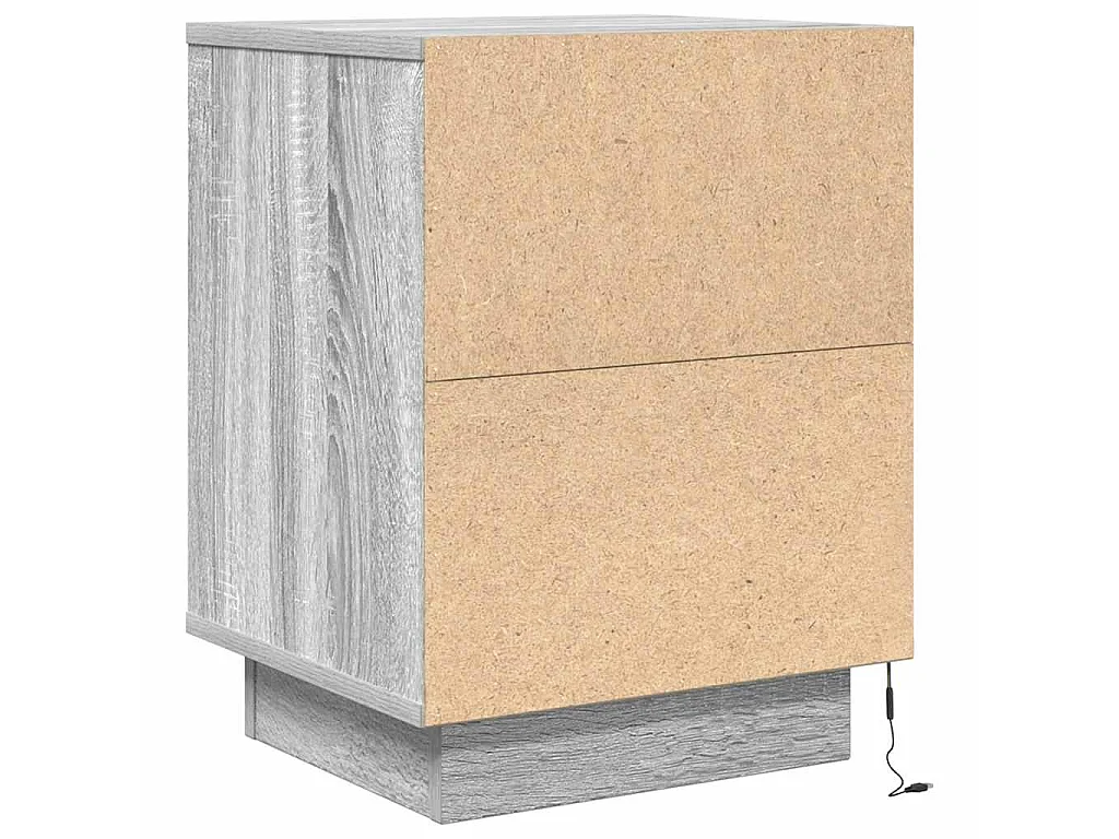 Nachtkastjes met led-verlichting 2 st 38x34x50 cm grijs sonoma