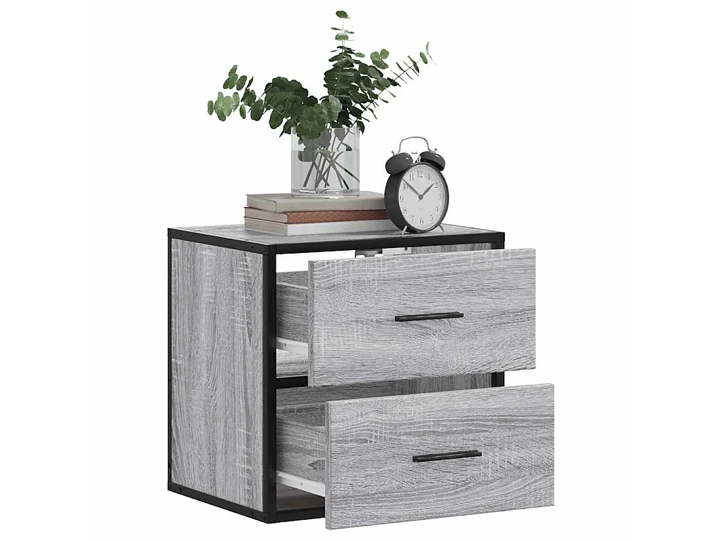 Nachtkastjes 2st wandgemonteerd 40x31x39,5cm grijs sonoma eiken
